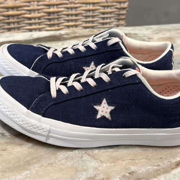 Women’s CONVERSE retro ONE STAR pro blue/orange sneakers- Size 7 - Picture 2 of 6